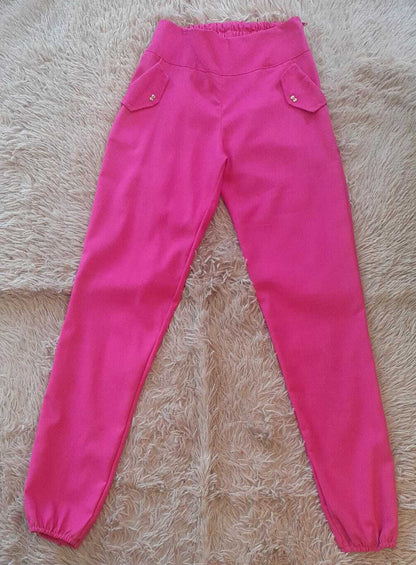 Calça jogger em linho com elasntano