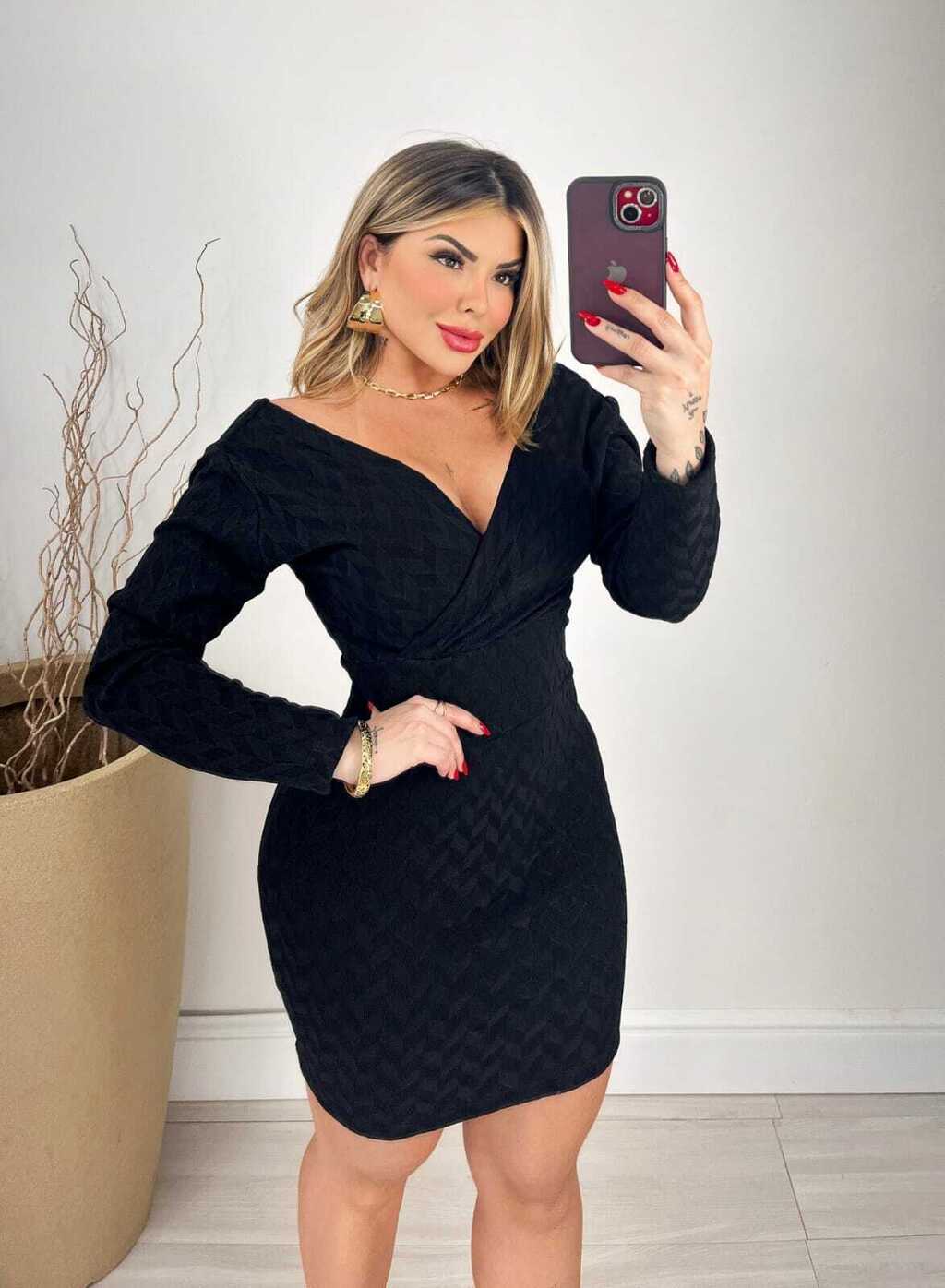 Vestido em malha tricô